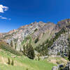 Upper Bear Creek valley from the junction with Black Basins Trail and Seven Up Peak Trail