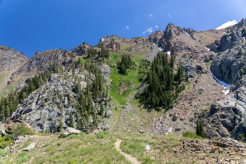 Dropping down into Bear Basin.