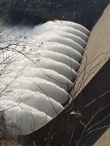 View of the Conemaugh Dam from the trail summit.