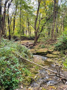 Creek flowing into the Hoosick River along the Greenway path.