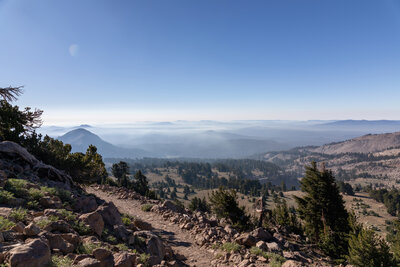 Smoke from the Dixie Fire blanketing the southern part of Lassen Volcanic National Park