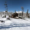 Jeff View shelter with 3 Sisters in background. (3-16-2022).