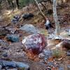 Through colorful rocks along the stream