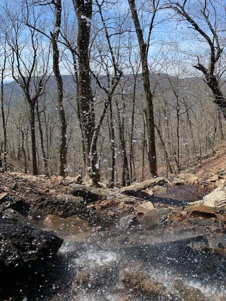 The waterfall on the Mt. Nebo Hike on April 3, 2022