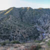 First view of Deep Creek - the trail descends toward the hot springs pool located toward the right of the bend.