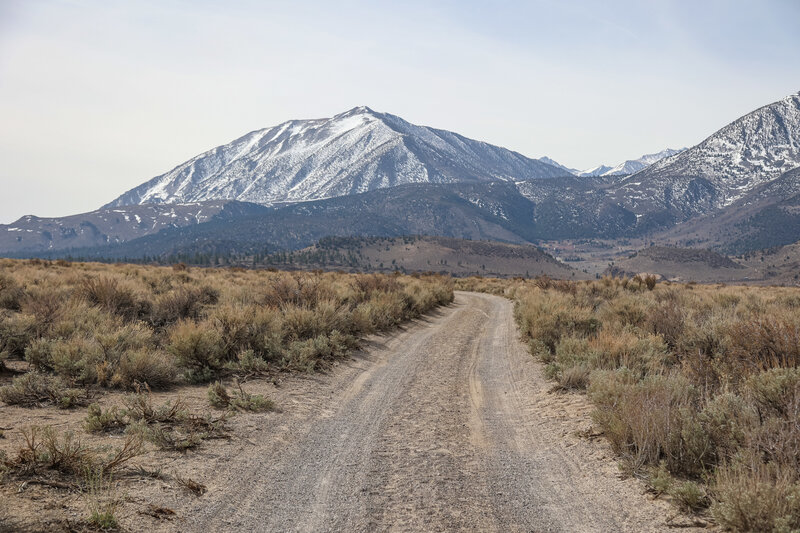 The hike to the columns is across dirt road with breathtaking views of the surrounding Eastern Sierra.