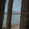 A view of the Eastern Sierra from within the columns.