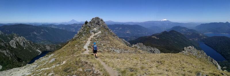 Climbing the ridge to the summit