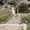 Starting the hike to Balconies Cave. Our visit was at the end of April, wildflowers were in bloom and the grass was green and pretty against the rocks.