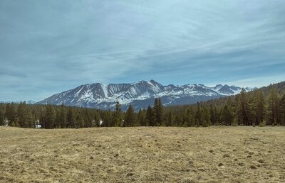 Red Spur is the ridge on the left running into the center of the photo.  It rises above the Kern Canyon walls in the distance, across the Kern River (not seen). Peaks on the left are Kaweahs and others farther away. Seen looking southwest from the PCT.