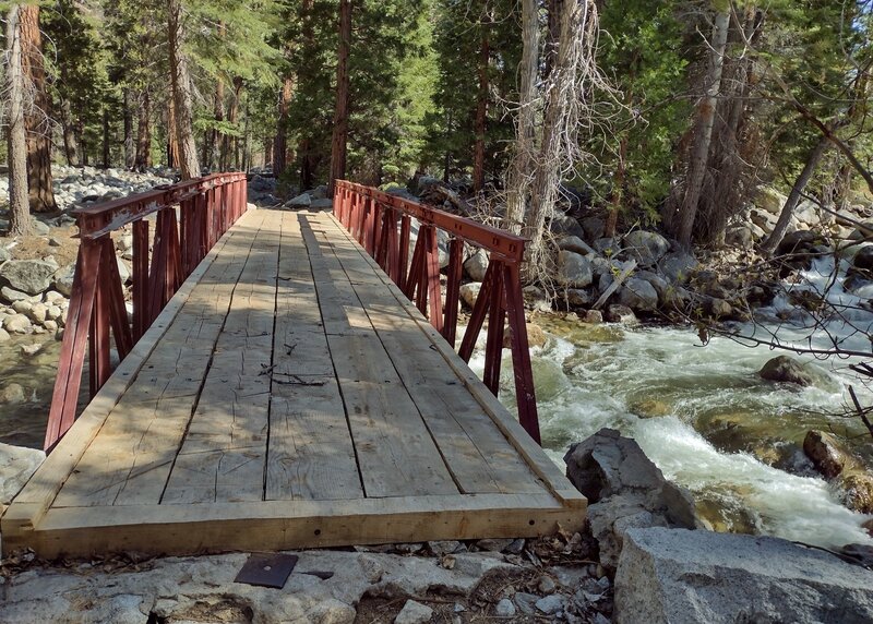 Big Arroyo is crossed on a sturdy bridge along the Lower Kern Trail.