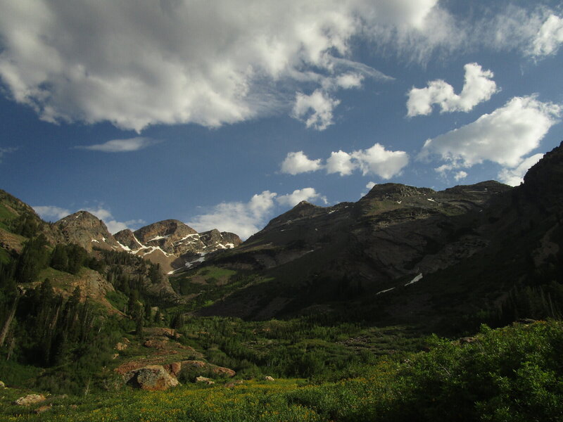 The basin just below Twin Peaks