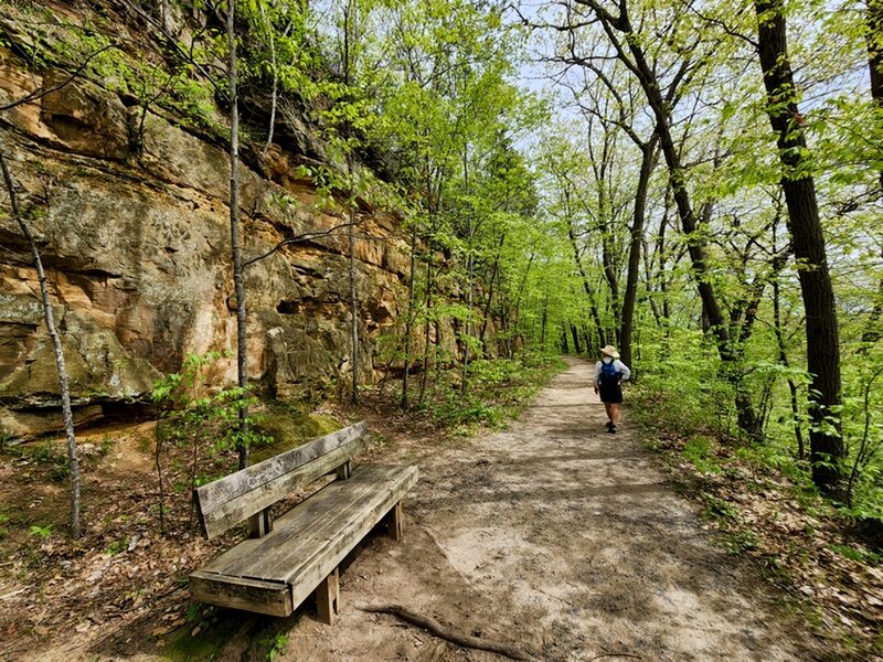 Sandstone layers along the trail near the old trestle site.