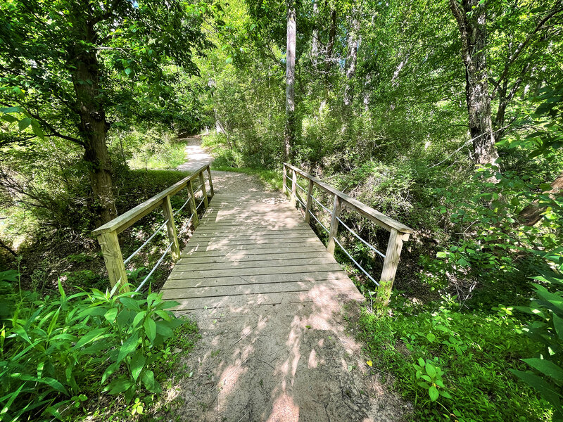 First Broad River Trail, Shelby, NC - Small foot bridge along the First Broad River Trail.