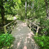 First Broad River Trail, Shelby, NC - Small foot bridge along the First Broad River Trail.