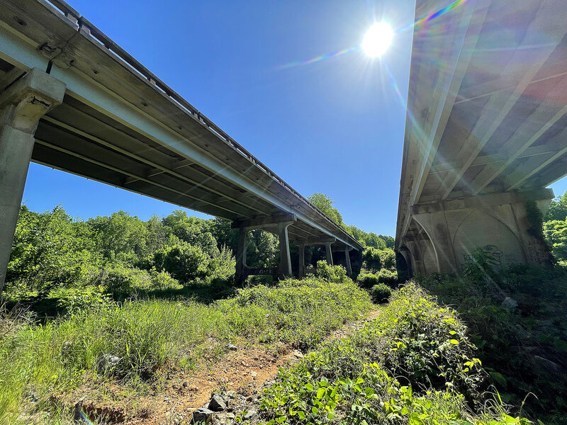 First Broad River Trail, Shelby, NC - Section of the trail that passes underneath Highway 74 in Shelby, NC