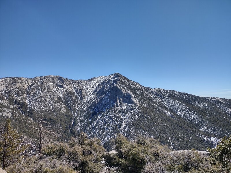 Tahquitz Peak and Tahquitz/Lily Rock from the top of Suicide Rock.