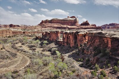 Overlooking Peekaboo area after climbing out of the canyon.