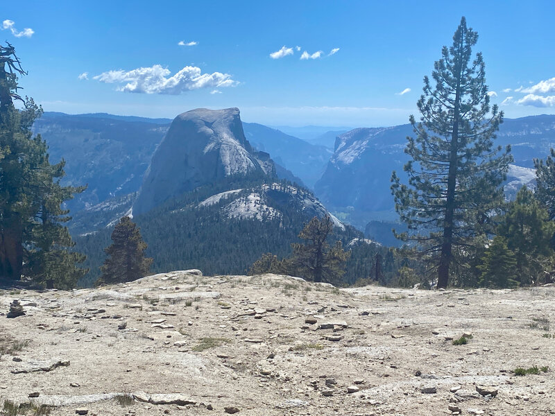 Great place to camp on Cloud's Rest Trail about 1 miles descent from top.