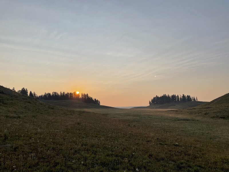 The run rises on a smoky day out on the Howard Eaton Trail.