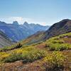 Trail heading down towards Verde Lake from CDT (Part of the Highland Mary Lakes loop), with great views of the Grenadier Range in back.