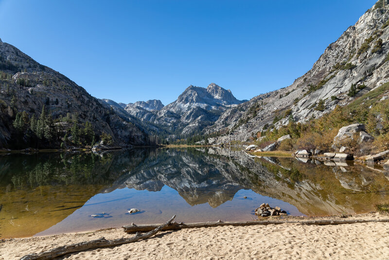 Barney Lake with Crown Point in the background.