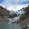 A good look at the glacier that feeds Lago Piedras Blancas.