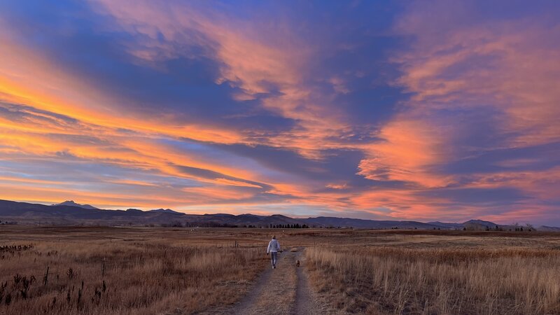 Lagerman Reservoir Trail at sunset.