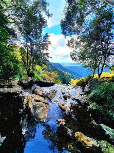 A shot from above one of the many waterfalls on the Warrie Track.