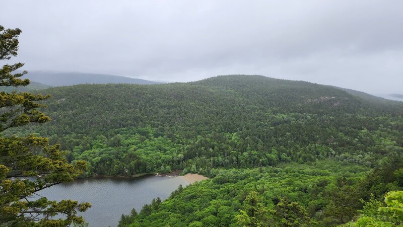 View from top of the trail looking down at Echo Lake.