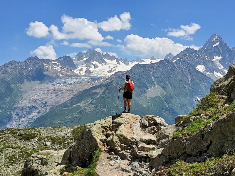 The Grand Dru and Argentiere Glacier looking fine!