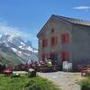 Beautiful setting for the picturesque Chalet du Col de Balme hut.