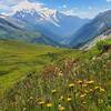 Looking down-valley towards Mt Blanc and Chamonix.