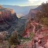 Looking down into the canyon from just above Three-Mile Resthouse.