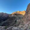 Looking down at the Devil's Corkscrew: these walls get brutally hot when the sun hits them, so I'm here EARLY.