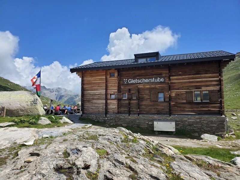 Gletscherstube Märjelen hut - usually serving food and drinks.