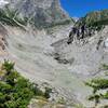 Looking up towards the tongue of the Fiescher Glacier.