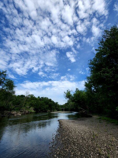 Looking upstream toward the Cannon River bridge.