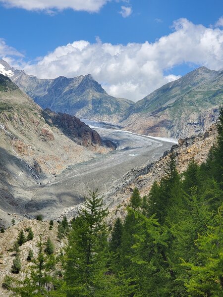 Decent views of the debris covered end of the glacier.