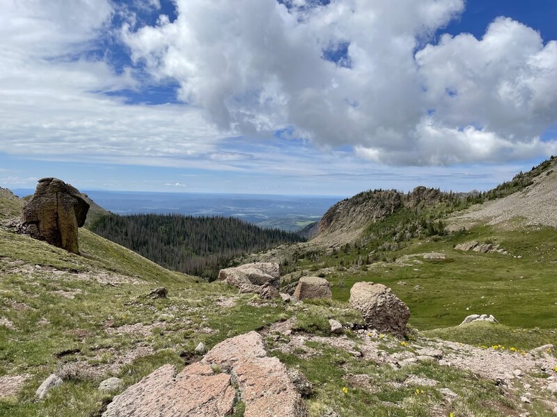 At saddle loking towards Pagosa Springs.