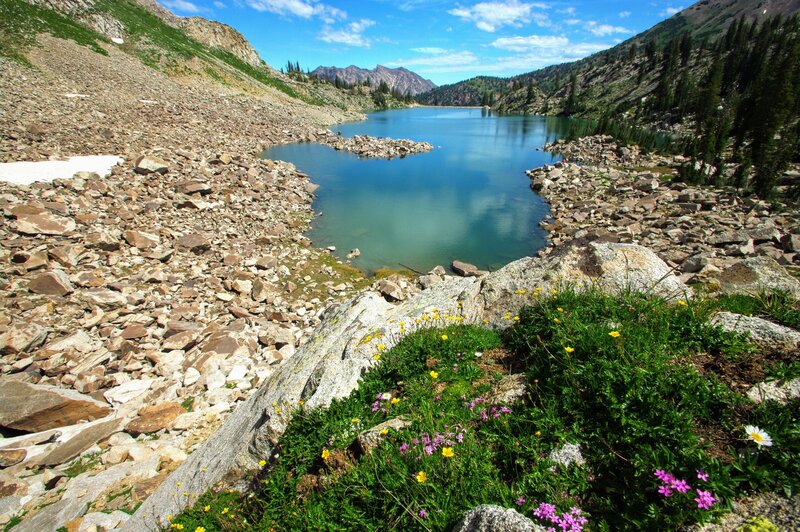 Overview of the lake from a big boulder on the south side.