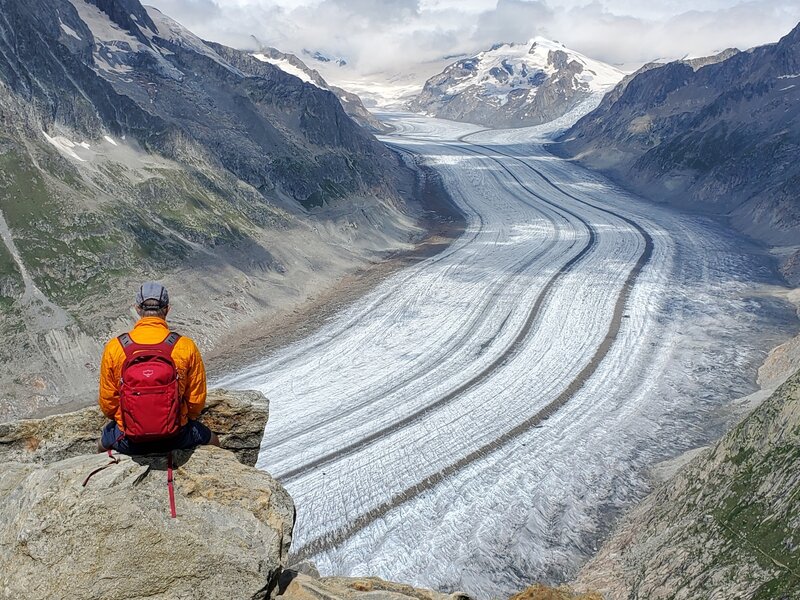 The amazing view from the Eiggishorn summit.