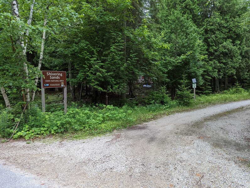 Entrance to parking area.