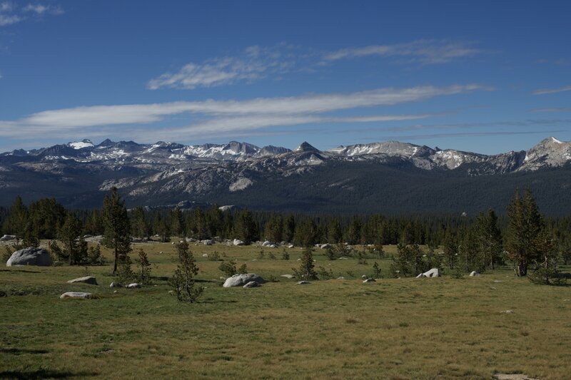 Sweeping views of the Cathedral Range lay before you.  These are some of the best views in the area, so make sure to take time to enjoy the views.