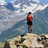 Looking across the valley at the Argentiere Glacier.