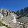 Looking northwards from the trail - late June snowfields