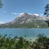 Vimy Peak, 7,805 ft., is seen across Upper Waterton Lake, looking east from Lakeshore Trail.