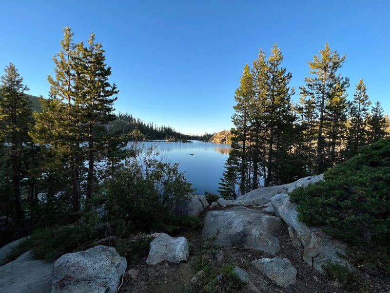 Island lake at dusk, looking east.