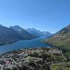 Looking down on Waterton from Bear's Hump.