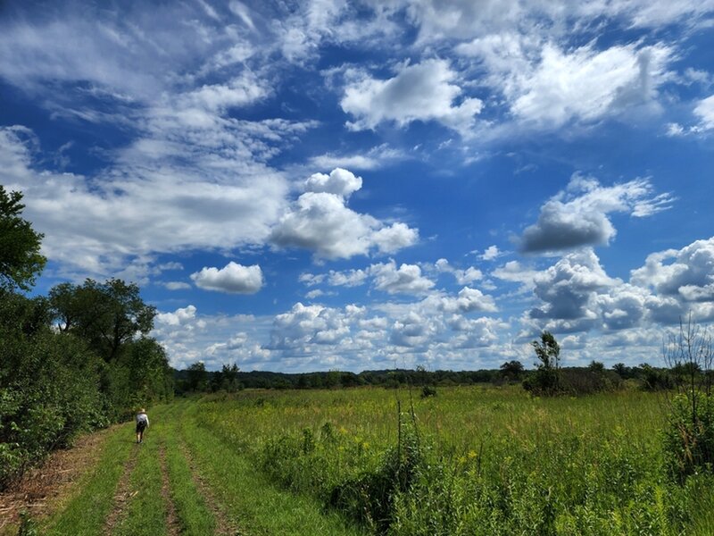 Going east toward the trailhead on the State Trail Access Trail.